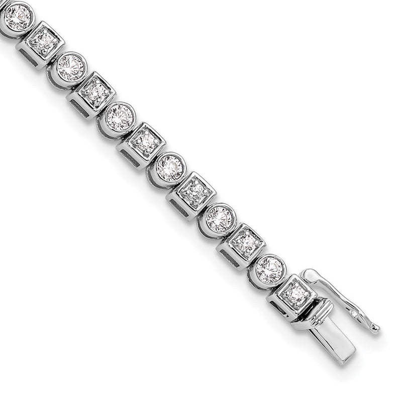 14K Weißgold 2 1/8 Ct. Im Labor Gezüchtet Diamant Vs/si+ G+ 6.75 Zoll Fantasie Shapes Armband
