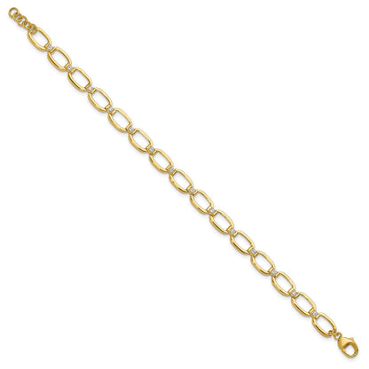 14K Gelbgold 1/2 Ct. Im Labor Gezüchtet Diamant Vs/si+ G+ Oval Glieder 6.75 Zoll Mit.25 Zoll Extention Armband