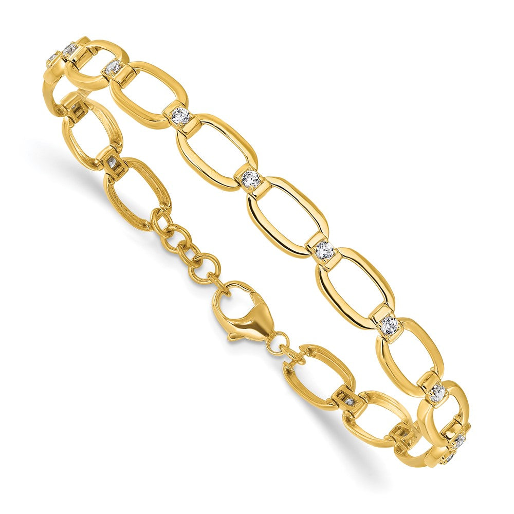 14K Gelbgold 1/2 Ct. Im Labor Gezüchtet Diamant Vs/si+ G+ Oval Glieder 6.75 Zoll Mit.25 Zoll Extention Armband