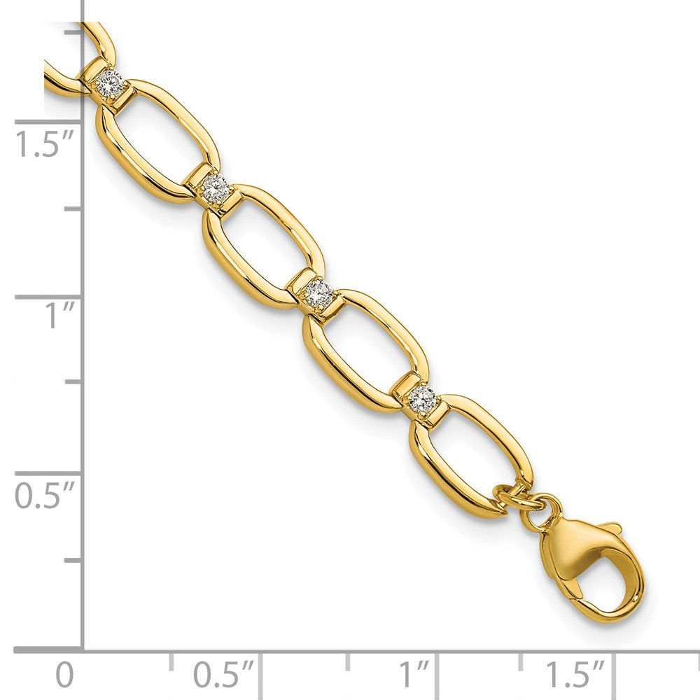 14K Gelbgold 1/2 Ct. Im Labor Gezüchtet Diamant Vs/si+ G+ Oval Glieder 6.75 Zoll Mit.25 Zoll Extention Armband