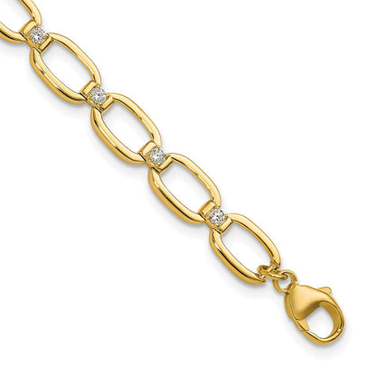 14K Gelbgold 1/2 Ct. Im Labor Gezüchtet Diamant Vs/si+ G+ Oval Glieder 6.75 Zoll Mit.25 Zoll Extention Armband
