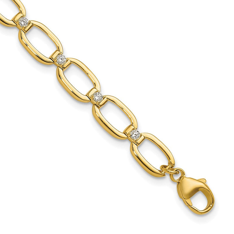 14K Gelbgold 1/2 Ct. Im Labor Gezüchtet Diamant Vs/si+ G+ Oval Glieder 6.75 Zoll Mit.25 Zoll Extention Armband