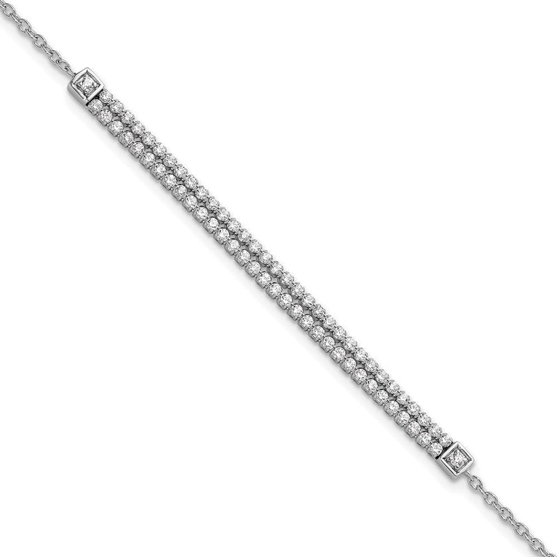 14K Weißgold 1 Ct. Im Labor Gezüchtet Diamant Vs/si+ G+ 6.5 Zoll mit 1 Zoll Extention Armband