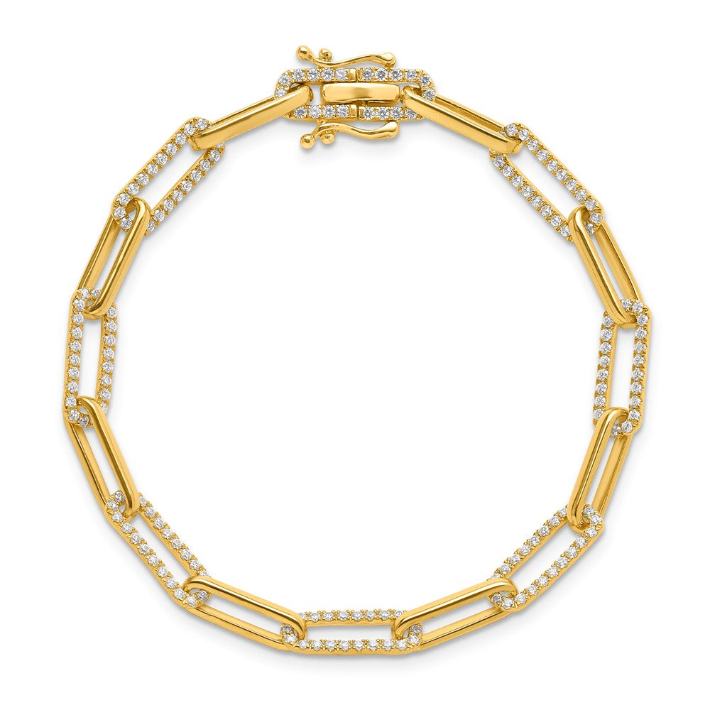 14K Gelbgold 1 3/8 Karat Im Labor Gezüchtet Diamant Vs/si+ G+ Mode Glieder Armband