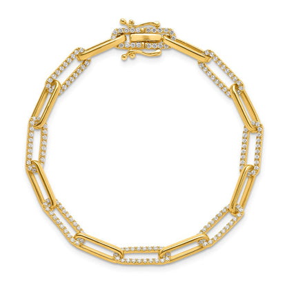 14K Gelbgold 1 3/8 Karat Im Labor Gezüchtet Diamant Vs/si+ G+ Mode Glieder Armband