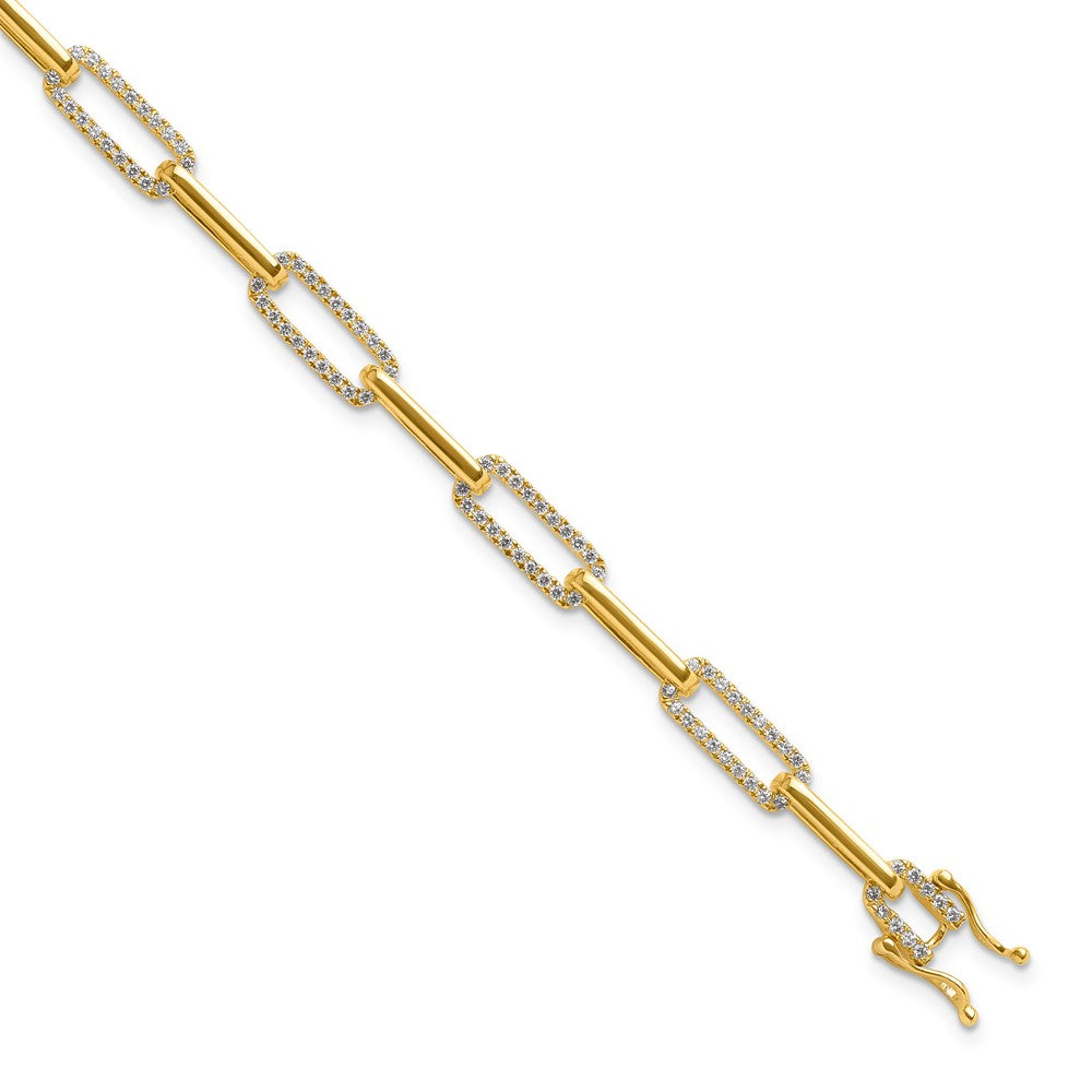 14K Gelbgold 1 3/8 Karat Im Labor Gezüchtet Diamant Vs/si+ G+ Mode Glieder Armband