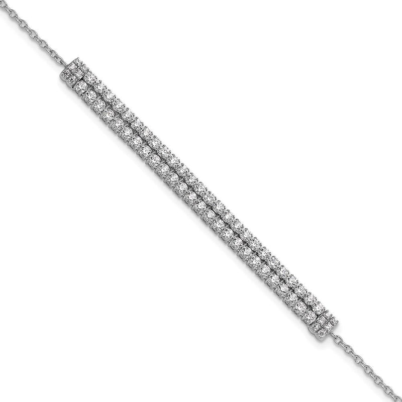 14K Weißgold 2 3/8 Ct. Im Labor Gezüchtet Diamant Vs/si+ G+ 6.5 Zoll mit 1 Zoll Extention Armband