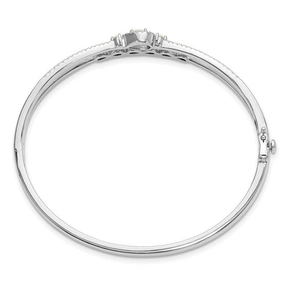 14K Weißgold 3/4 Ct. Im Labor Gezüchtet Diamant Vs/si+ G+ Doppelt Strang Unendlichkeit und Tropfen Armreif Armband