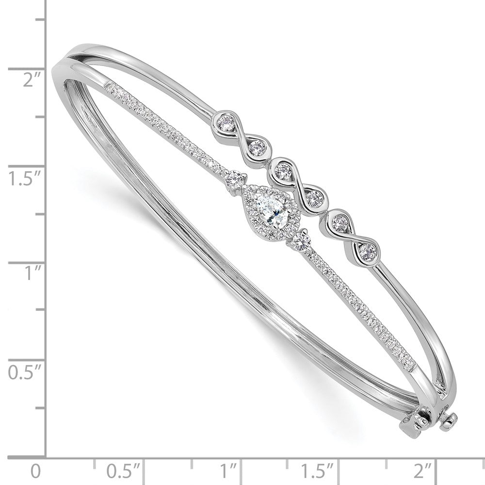 14K Weißgold 3/4 Ct. Im Labor Gezüchtet Diamant Vs/si+ G+ Doppelt Strang Unendlichkeit und Tropfen Armreif Armband