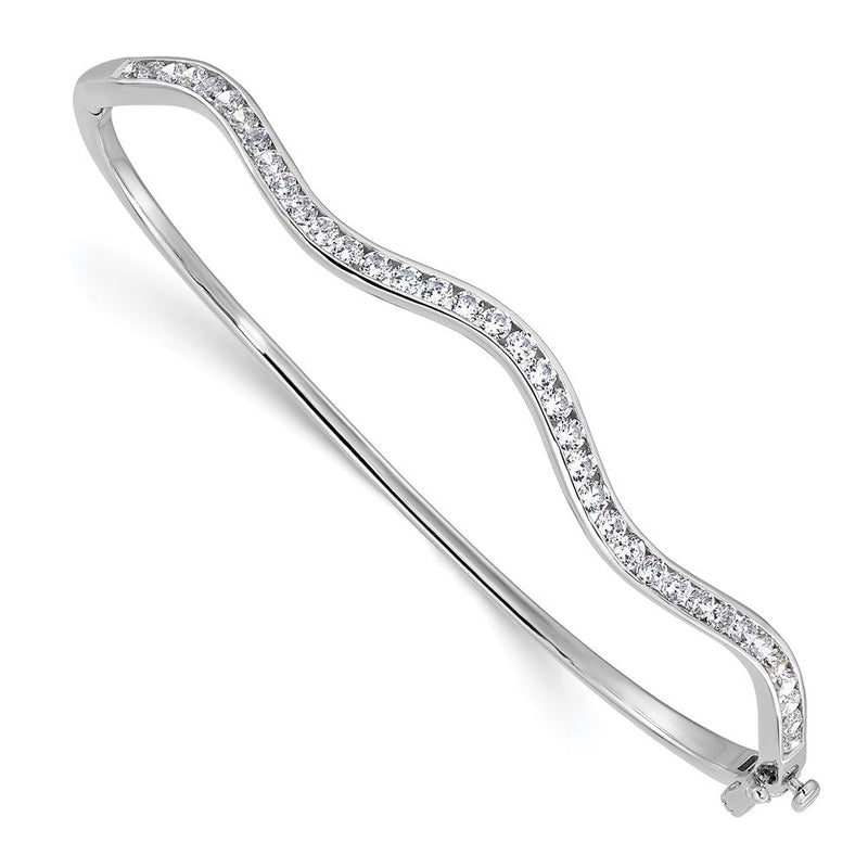 14K Weißgold 1 1/4 Ct. Im Labor Gezüchtet Diamant Vs/si+ G+ Gewellt Armreif Armband