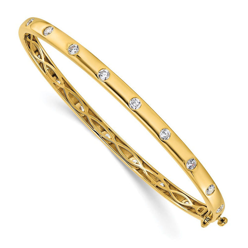 14K Gelbgold 3/4 Ct. Im Labor Gezüchtet Diamant Vs/si+ G+ Komplett Armreif Armband