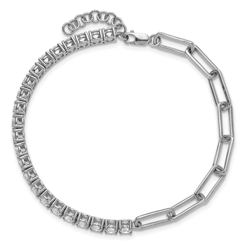 14K Weißgold 3 3/4 Ct. Im Labor Gezüchtet Diamant Vs/si+ G+ Halb Büroklammer 7 Zoll mit An 1 Zoll Exension Armband