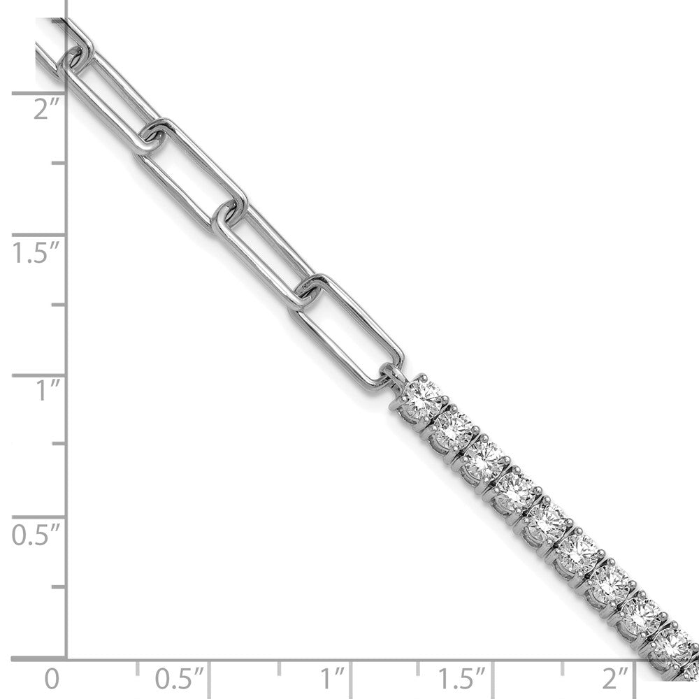14K Weißgold 3 3/4 Ct. Im Labor Gezüchtet Diamant Vs/si+ G+ Halb Büroklammer 7 Zoll mit An 1 Zoll Exension Armband