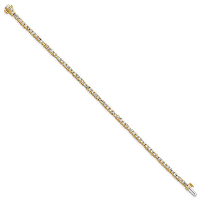 14K Gelbgold 2 3/4 Karat Im Labor Gezüchtet Diamant Vs+ F+ Komplett Tennis Armband