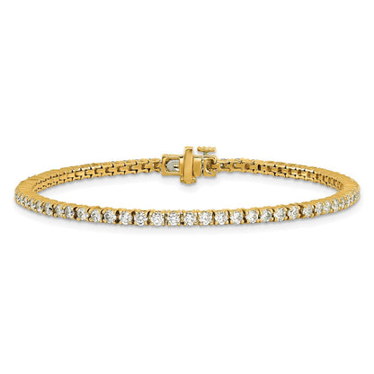 14K Gelbgold 2 3/4 Karat Im Labor Gezüchtet Diamant Vs+ F+ Komplett Tennis Armband