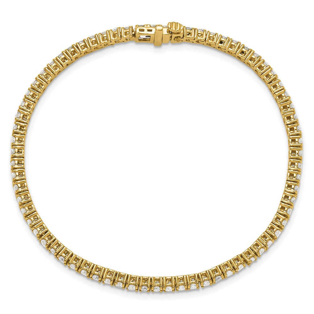 14K Gelbgold 2 3/4 Karat Im Labor Gezüchtet Diamant Vs+ F+ Komplett Tennis Armband