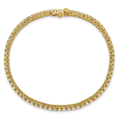 14K Gelbgold 2 3/4 Karat Im Labor Gezüchtet Diamant Vs+ F+ Komplett Tennis Armband