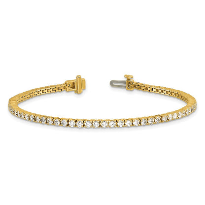 14K Gelbgold 2 3/4 Karat Im Labor Gezüchtet Diamant Vs+ F+ Komplett Tennis Armband