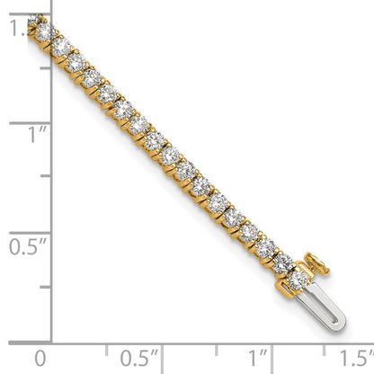 14K Gelbgold 2 3/4 Karat Im Labor Gezüchtet Diamant Vs+ F+ Komplett Tennis Armband