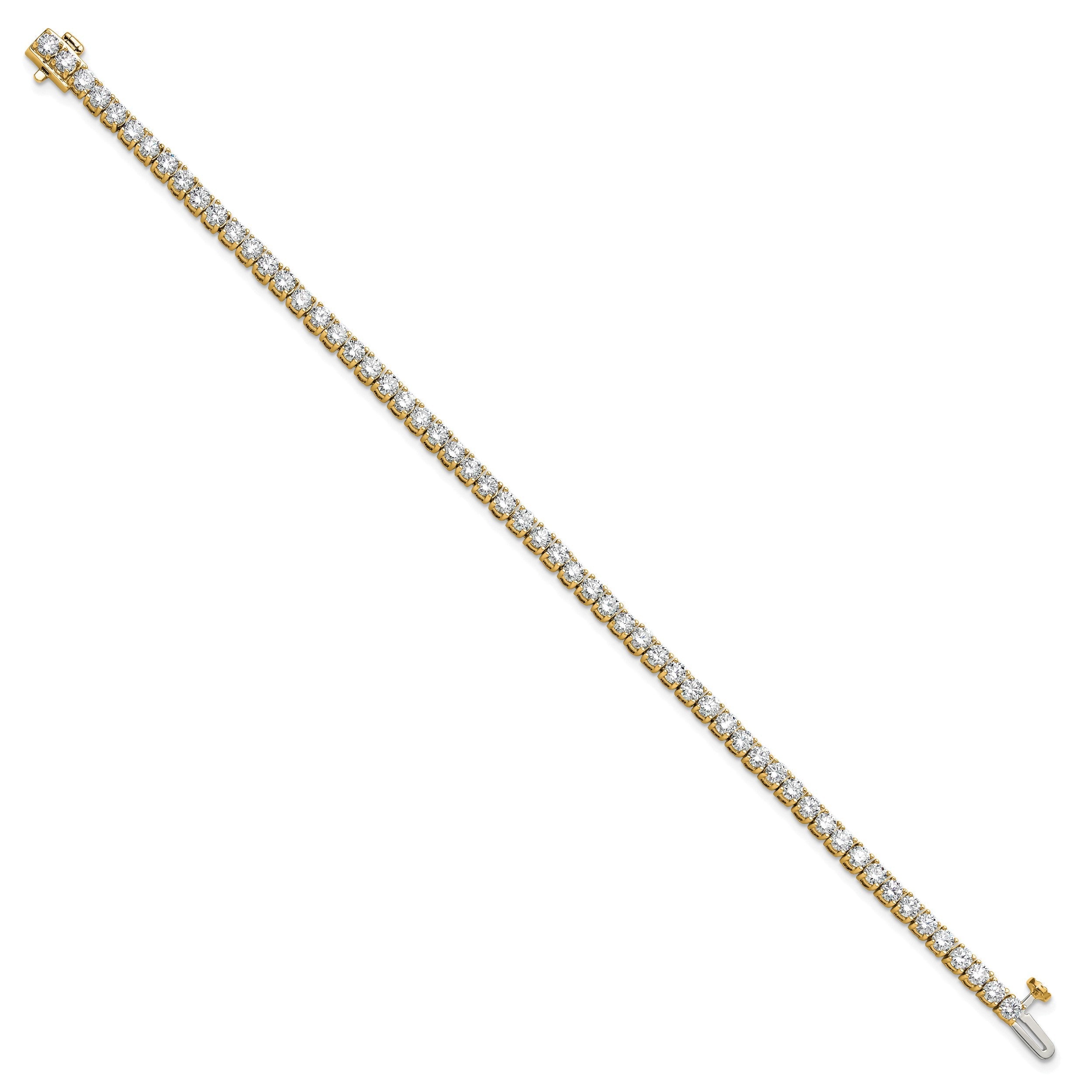 14K Gelbgold 5 Ct. Im Labor Gezüchtet Diamant Vs/si+ G+ Komplett Tennis Armband