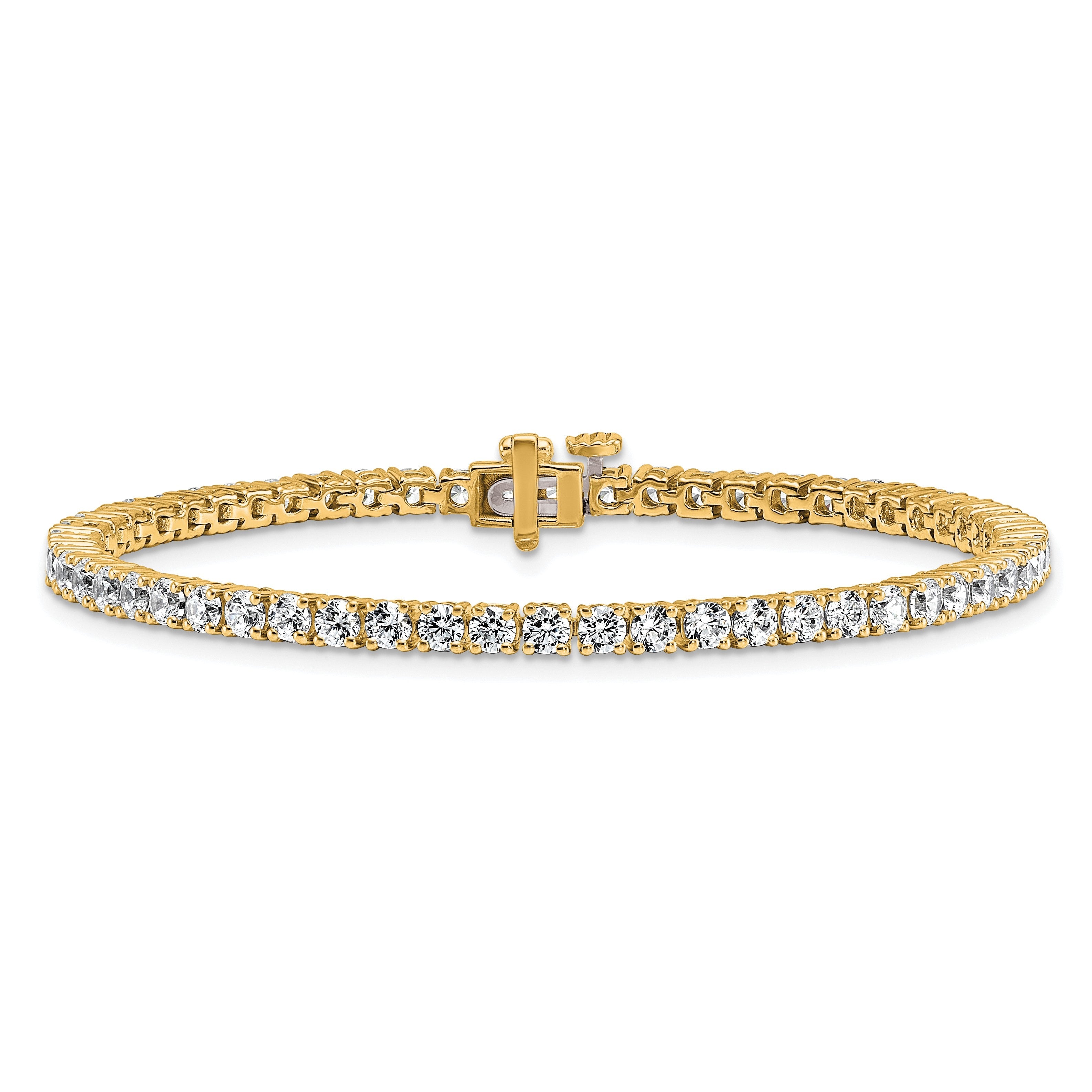 14K Gelbgold 5 Ct. Im Labor Gezüchtet Diamant Vs/si+ G+ Komplett Tennis Armband