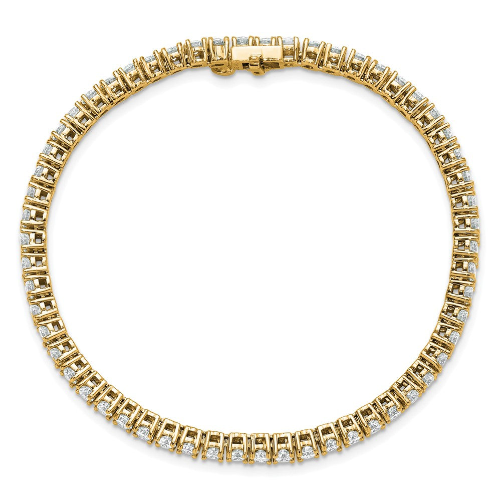 14K Gelbgold 5 Ct. Im Labor Gezüchtet Diamant Vs/si+ G+ Komplett Tennis Armband