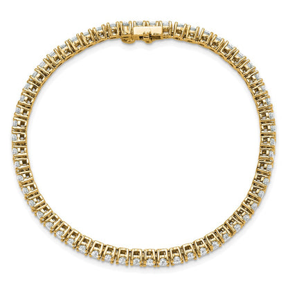 14K Gelbgold 5 Ct. Im Labor Gezüchtet Diamant Vs/si+ G+ Komplett Tennis Armband