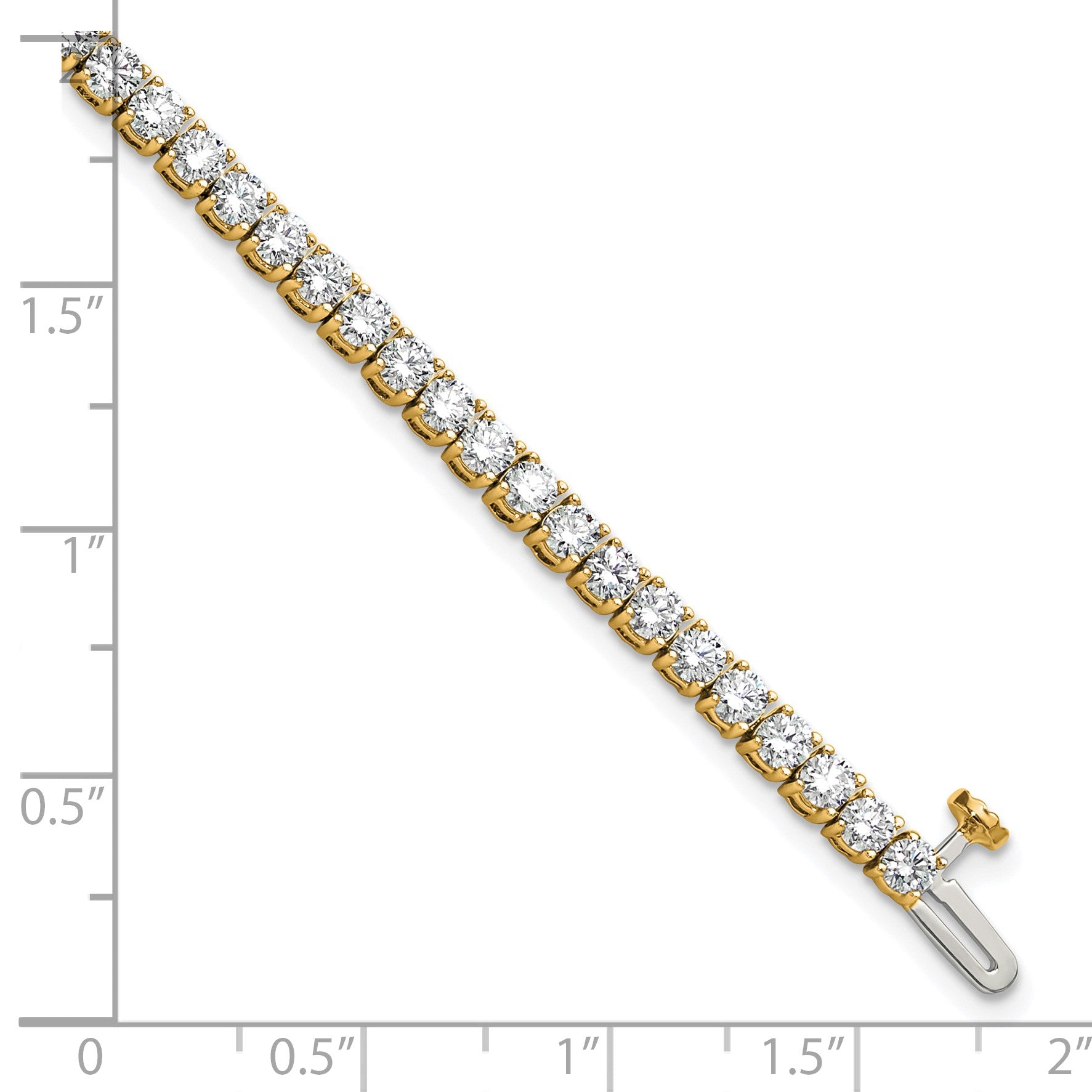 14K Gelbgold 5 Ct. Im Labor Gezüchtet Diamant Vs/si+ G+ Komplett Tennis Armband