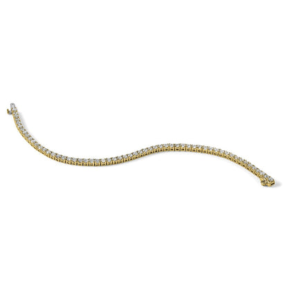 14K Gelbgold 5 Ct. Im Labor Gezüchtet Diamant Vs/si+ G+ Komplett Tennis Armband