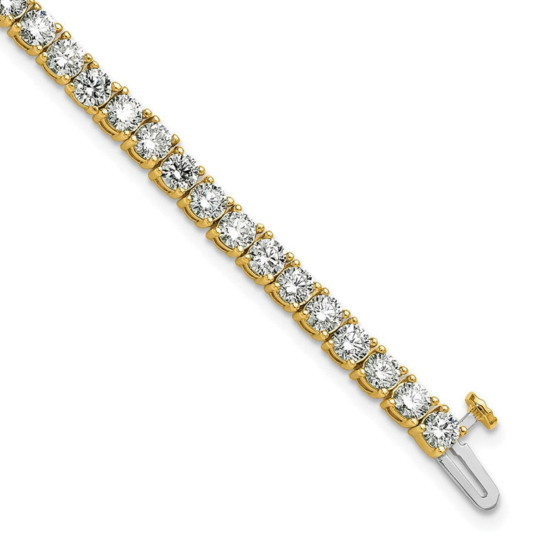 14K Gelbgold 7 Ct. Im Labor Gezüchtet Diamant Vs/si+ G+ Tennis Armband