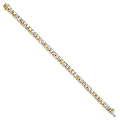 14K Gelbgold 12 1/2 Ct. Im Labor Gezüchtet Diamant Vs/si+ G+ Tennis Armband