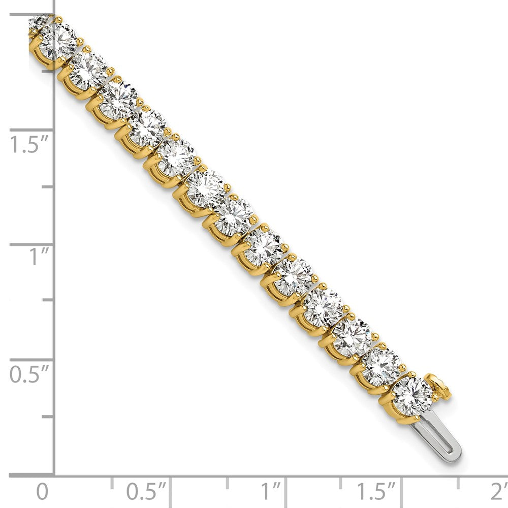 14K Gelbgold 12 1/2 Ct. Im Labor Gezüchtet Diamant Vs/si+ G+ Tennis Armband