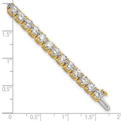 14K Gelbgold 12 1/2 Ct. Im Labor Gezüchtet Diamant Vs/si+ G+ Tennis Armband