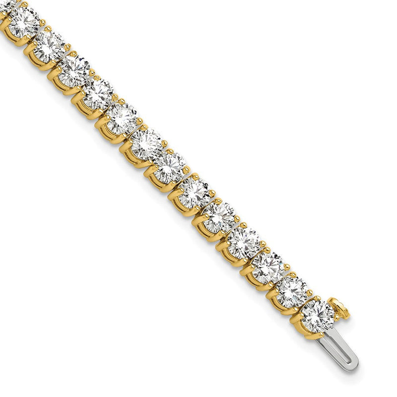 14K Gelbgold 12 1/2 Ct. Im Labor Gezüchtet Diamant Vs/si+ G+ Tennis Armband