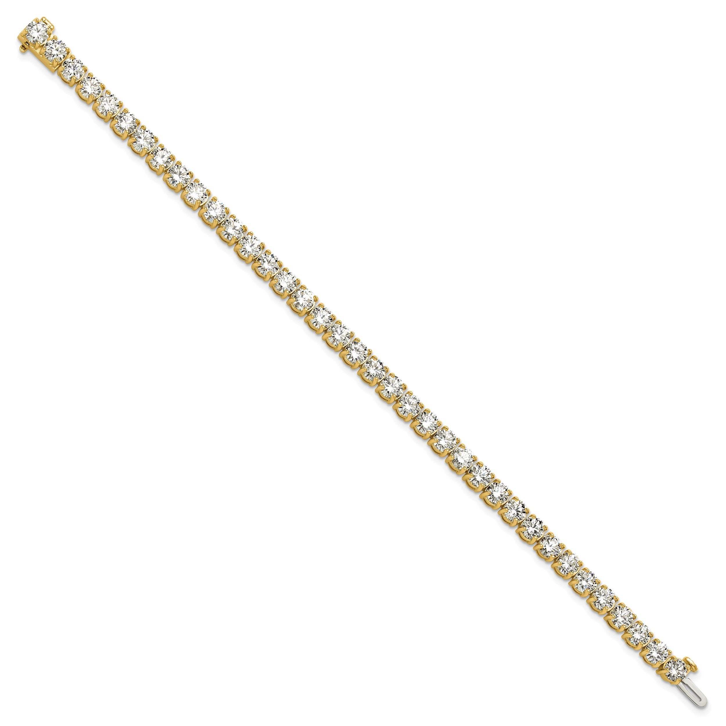 14K Gelbgold 14 Ct. Im Labor Gezüchtet Diamant Vs/si+ G+ Tennis Armband
