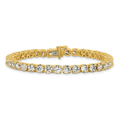 14K Gelbgold 14 Ct. Im Labor Gezüchtet Diamant Vs/si+ G+ Tennis Armband