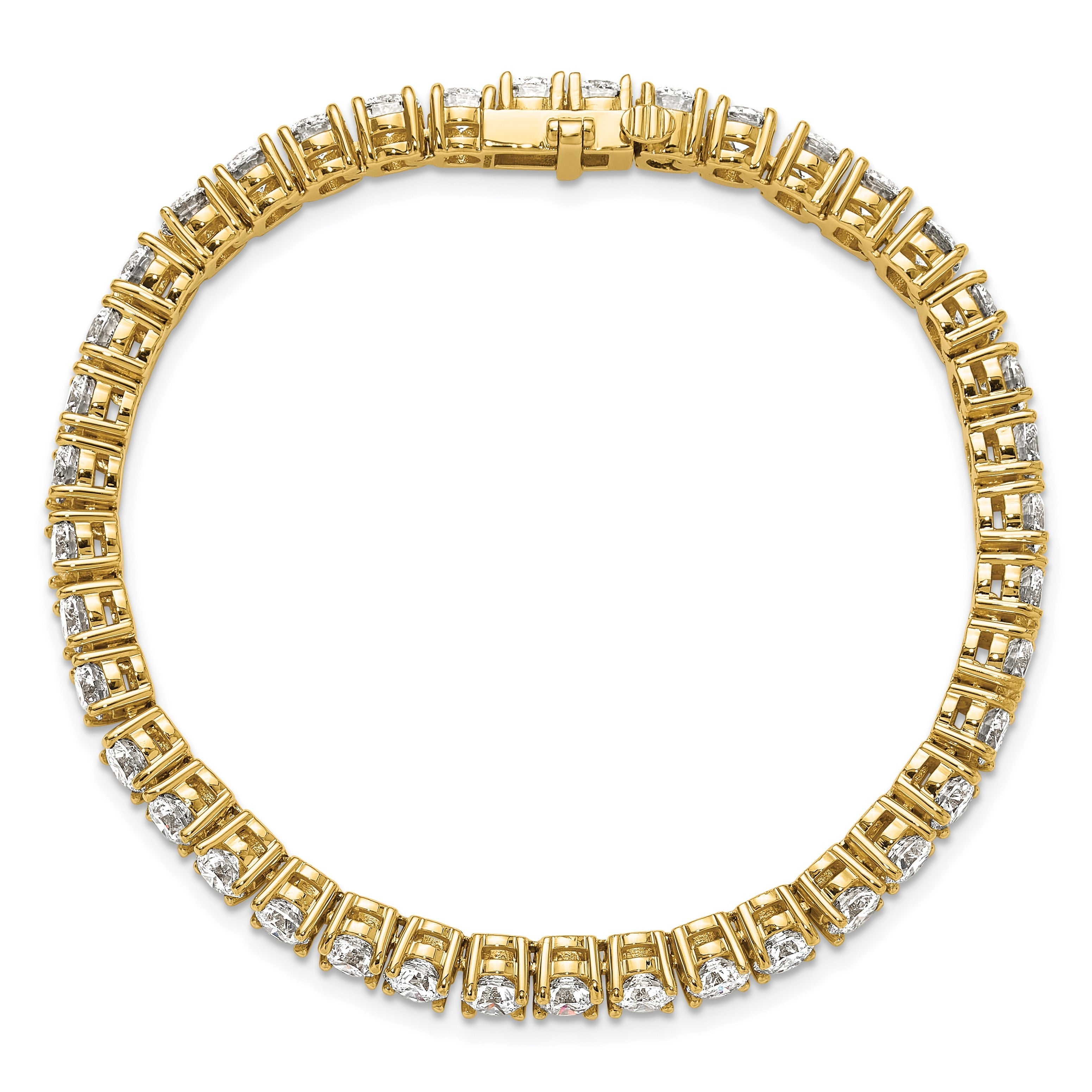 14K Gelbgold 14 Ct. Im Labor Gezüchtet Diamant Vs/si+ G+ Tennis Armband