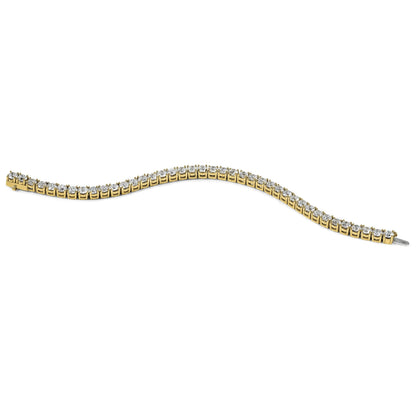 14K Gelbgold 14 Karat Im Labor Gezüchtet Diamant Vs+ F+ Komplett Tennis Armband
