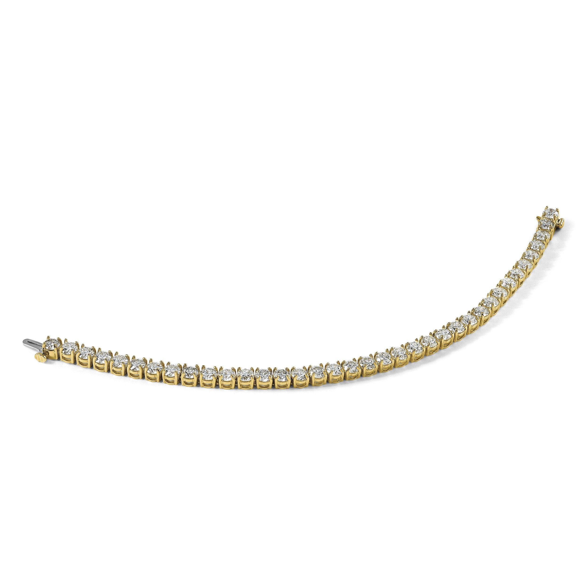 14K Gelbgold 14 Ct. Im Labor Gezüchtet Diamant Vs/si+ G+ Tennis Armband