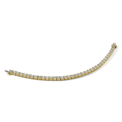 14K Gelbgold 14 Ct. Im Labor Gezüchtet Diamant Vs/si+ G+ Tennis Armband