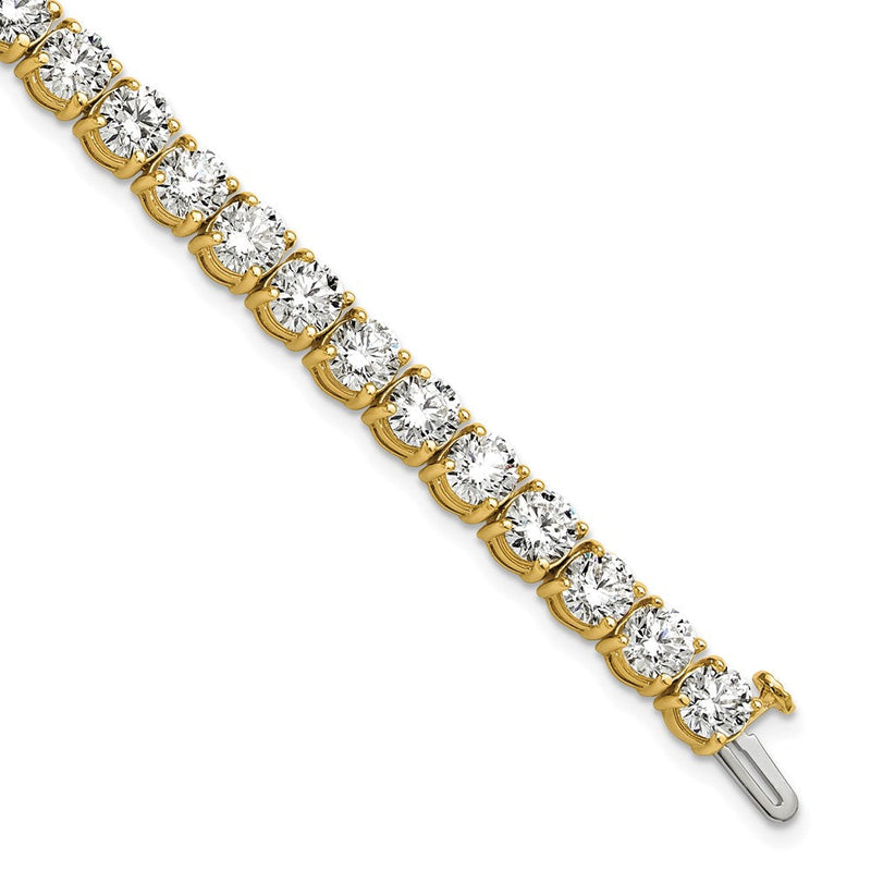 14K Gelbgold 16 Ct. Im Labor Gezüchtet Diamant Vs/si+ G+ Tennis Armband