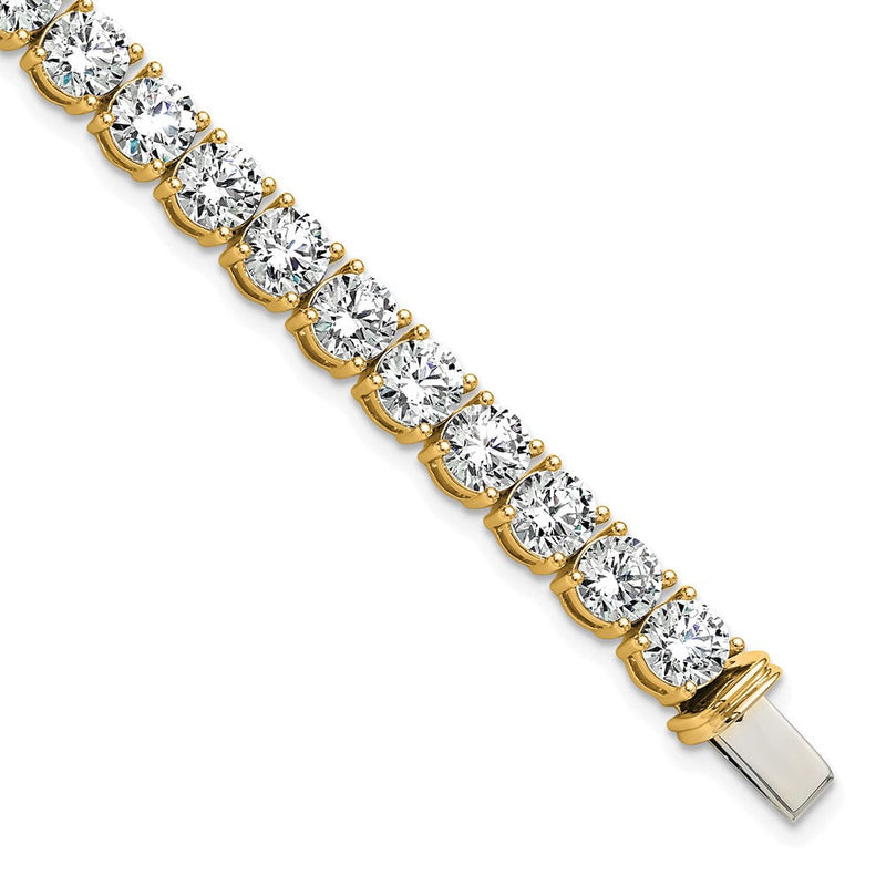 14K Gelbgold 22 1/2 Ct. Im Labor Gezüchtet Diamant Vs/si+ G+ Tennis Armband