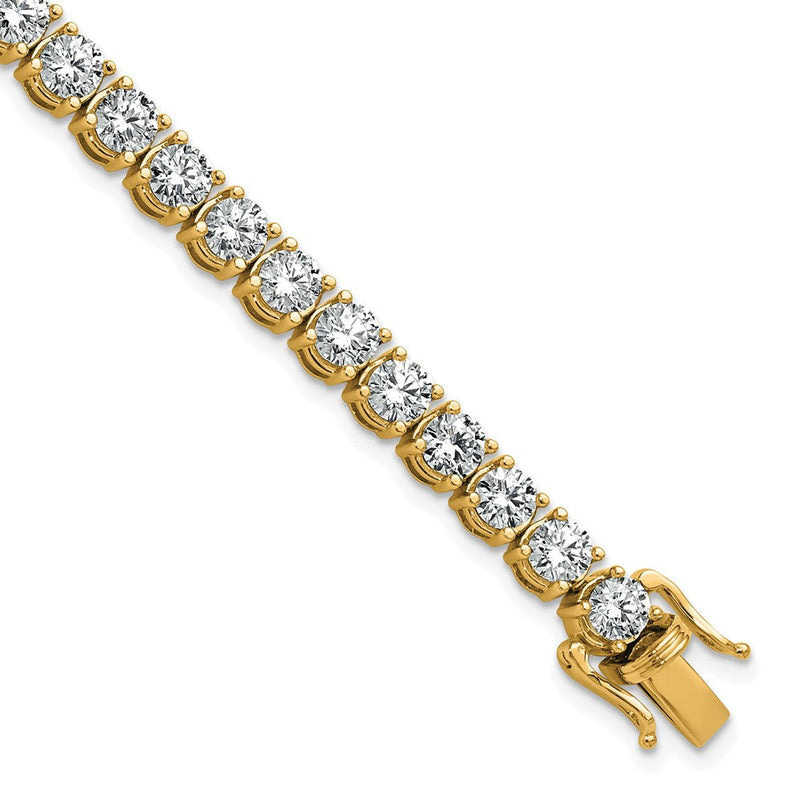 14K Gelbgold 11 1/8 Karat Im Labor Gezüchtet Diamant Vs+ F+ Komplett Tennis Armband