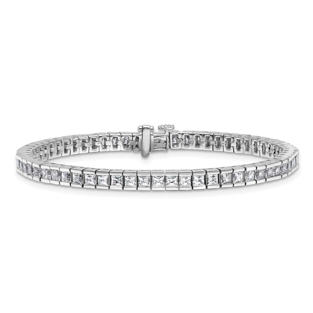14K Weißgold 7 Ct. Im Labor Gezüchtet Diamant Vs/si+ G+ Princess Tennis Armband