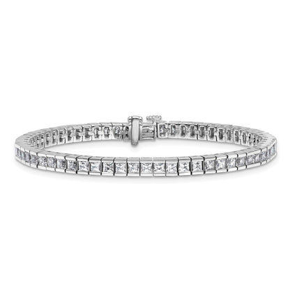 14K Weißgold 7 Ct. Im Labor Gezüchtet Diamant Vs/si+ G+ Princess Tennis Armband