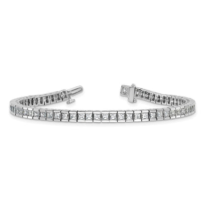 14K Weißgold 7 Ct. Im Labor Gezüchtet Diamant Vs/si+ G+ Princess Tennis Armband