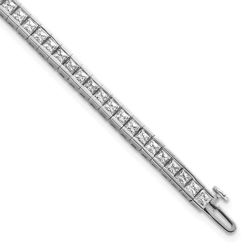 14K Weißgold 7 Ct. Im Labor Gezüchtet Diamant Vs/si+ G+ Princess Tennis Armband