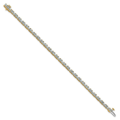 14K Gelbgold 7 Karat Im Labor Gezüchtet Diamant Vs/si+ G+ Komplett Princess und Rund Tennis Armband