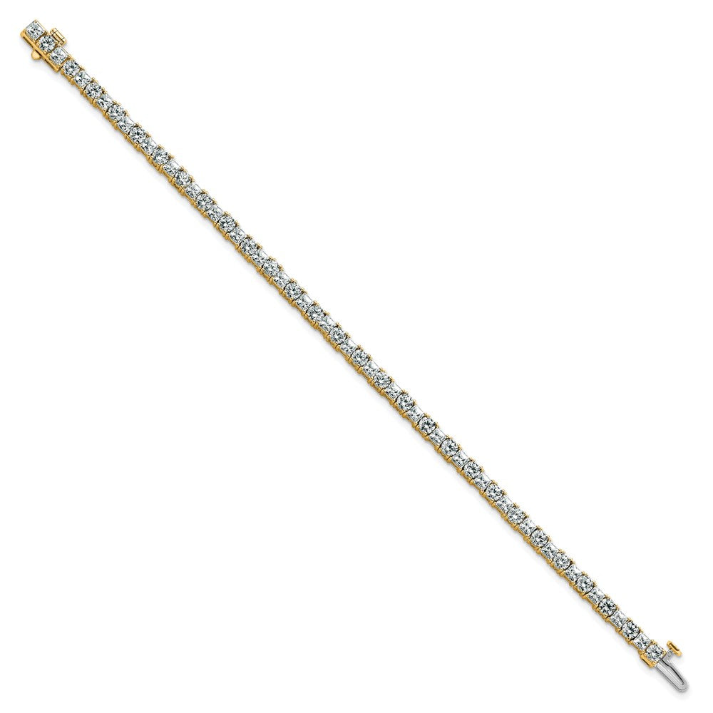 14K Gelbgold 7 Karat Im Labor Gezüchtet Diamant Vs+ F+ Komplett Princess und Rund Tennis Armband