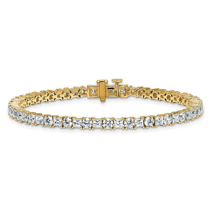14K Gelbgold 7 Karat Im Labor Gezüchtet Diamant Vs+ F+ Komplett Princess und Rund Tennis Armband
